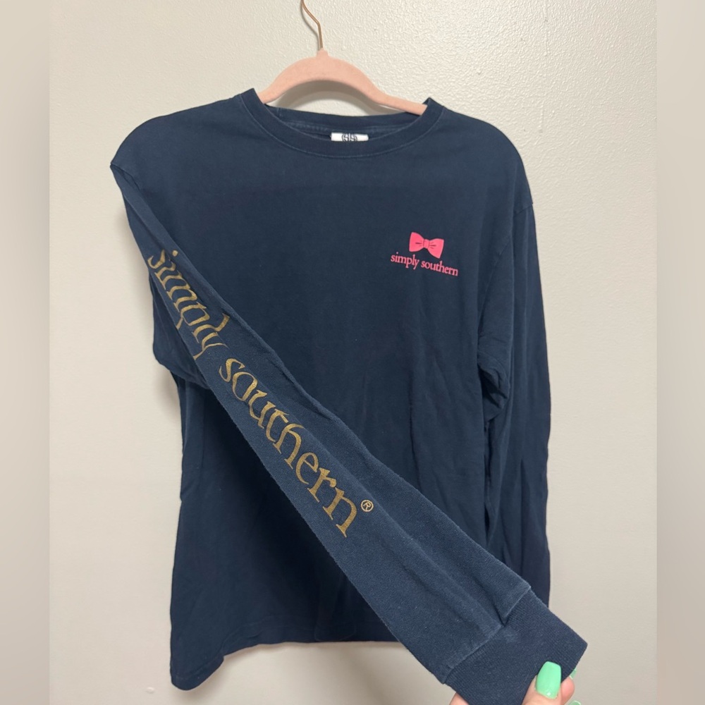 Simply Southern Navy Elephant Long Sleeve Tee - Picture 3 of 6